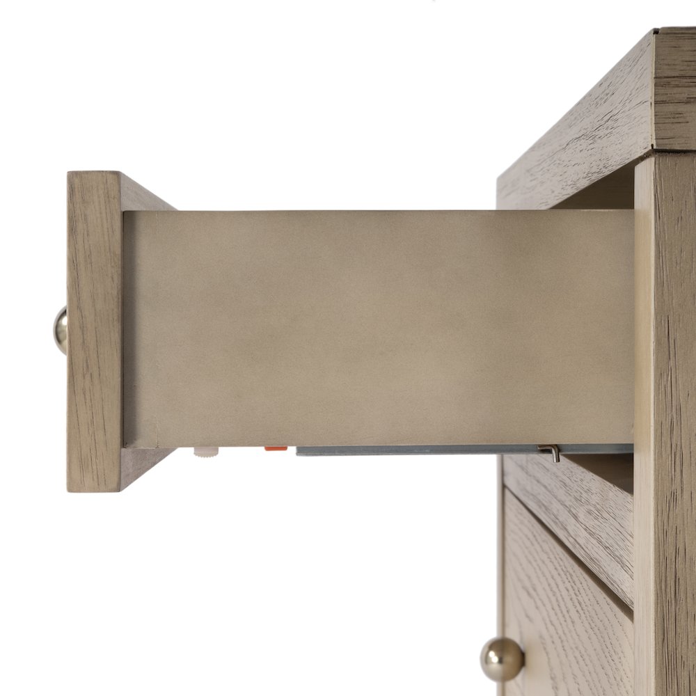 Nora 25 in. W Rectangular Wood 3 Drawer Nightstand, Light Brown