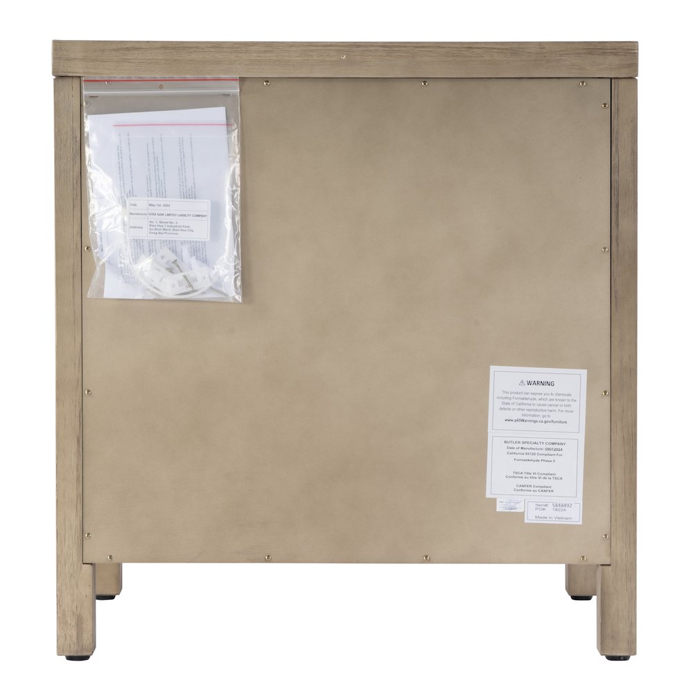 Nora 25 in. W Rectangular Wood 3 Drawer Nightstand, Light Brown