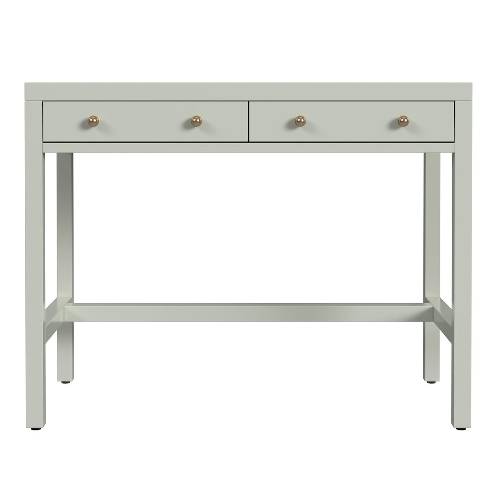 Nora 40 in. W Rectangular Wood 2 Drawer Writing Desk, Sage Green