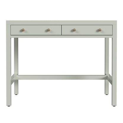 Nora 40 in. W Rectangular Wood 2 Drawer Writing Desk, Sage Green