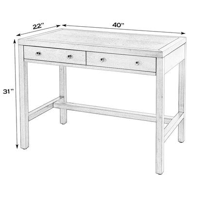 Nora 40 in. W Rectangular Wood 2 Drawer Writing Desk, Sage Green