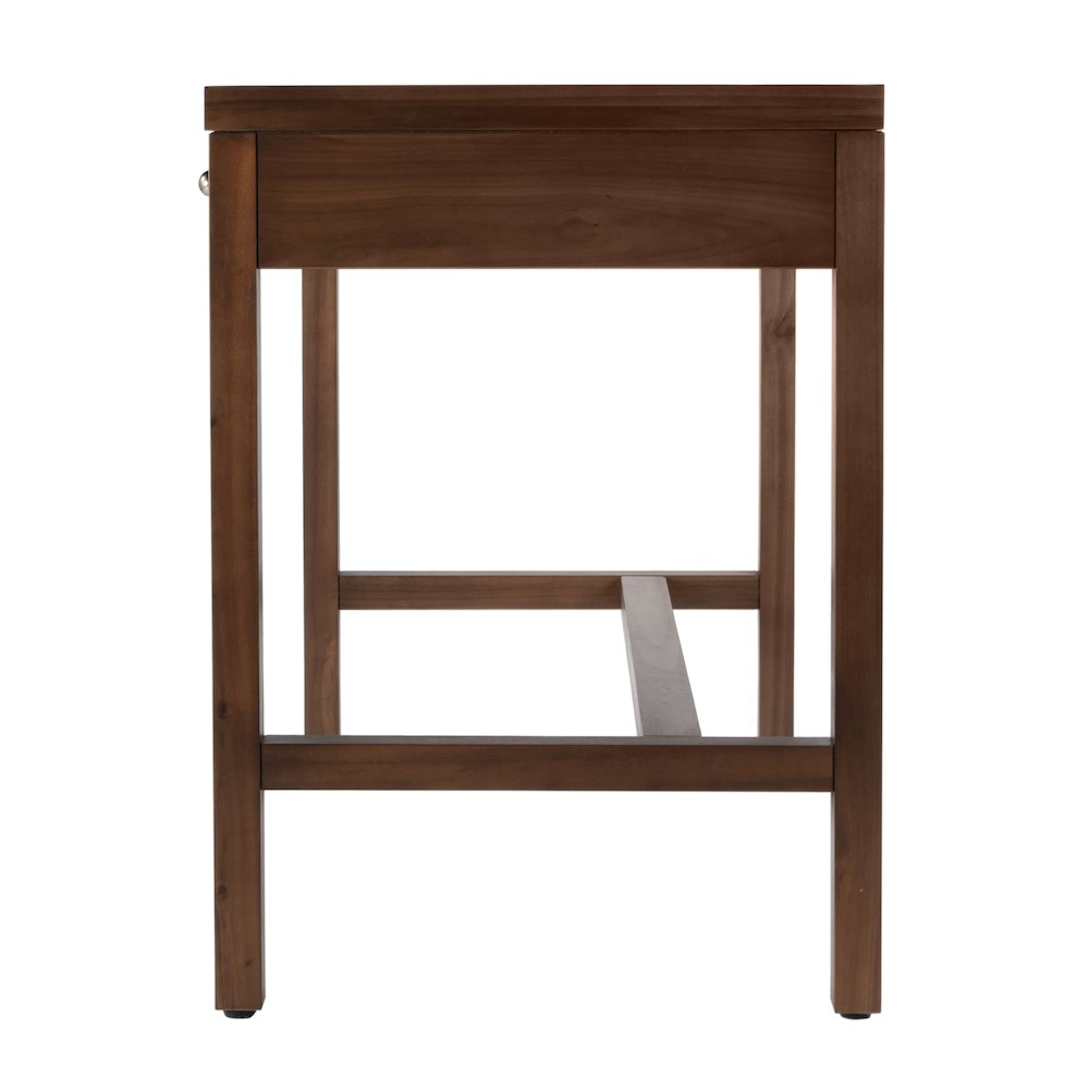 Nora 40 in. W Rectangular Wood 2 Drawer Writing Desk, Medium Brown
