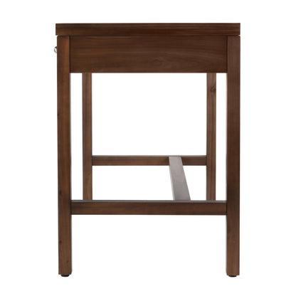 Nora 40 in. W Rectangular Wood 2 Drawer Writing Desk, Medium Brown