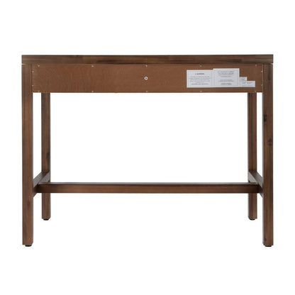 Nora 40 in. W Rectangular Wood 2 Drawer Writing Desk, Medium Brown