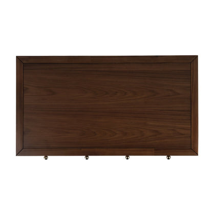 Nora 40 in. W Rectangular Wood 2 Drawer Writing Desk, Medium Brown
