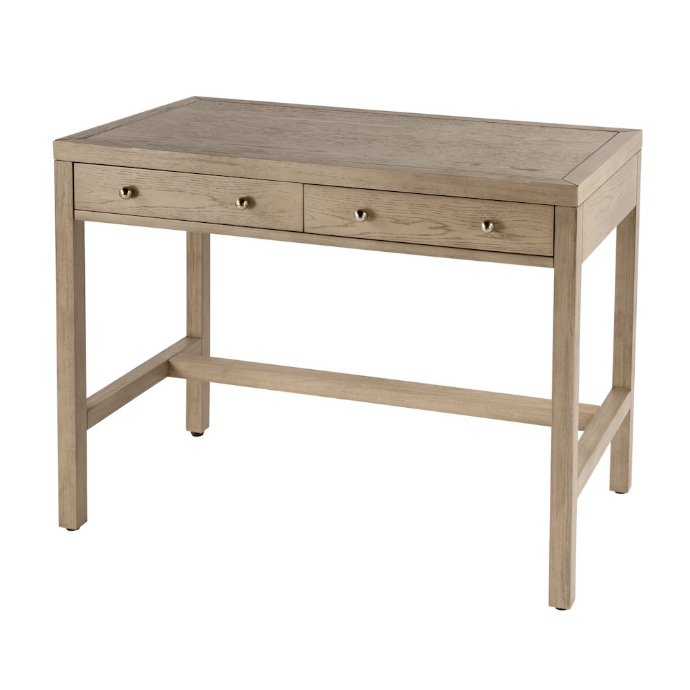 Nora 40 in. W Rectangular Wood 2 Drawer Writing Desk, Light Brown