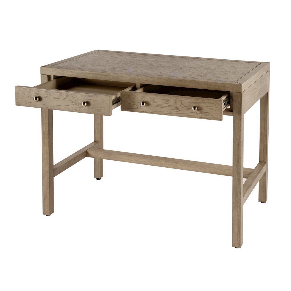Nora 40 in. W Rectangular Wood 2 Drawer Writing Desk, Light Brown
