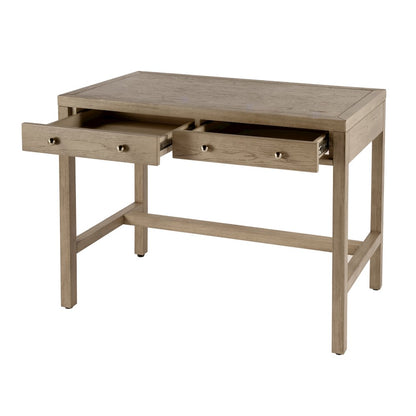 Nora 40 in. W Rectangular Wood 2 Drawer Writing Desk, Light Brown