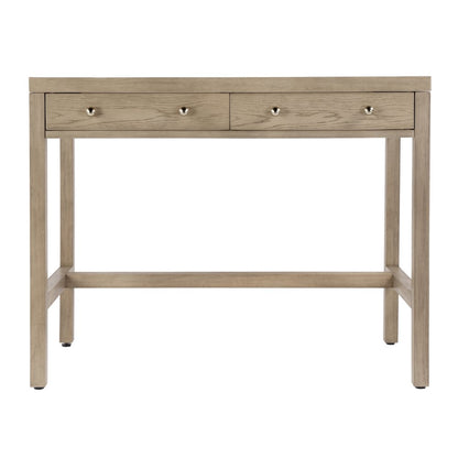 Nora 40 in. W Rectangular Wood 2 Drawer Writing Desk, Light Brown
