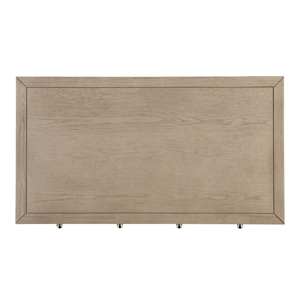 Nora 40 in. W Rectangular Wood 2 Drawer Writing Desk, Light Brown