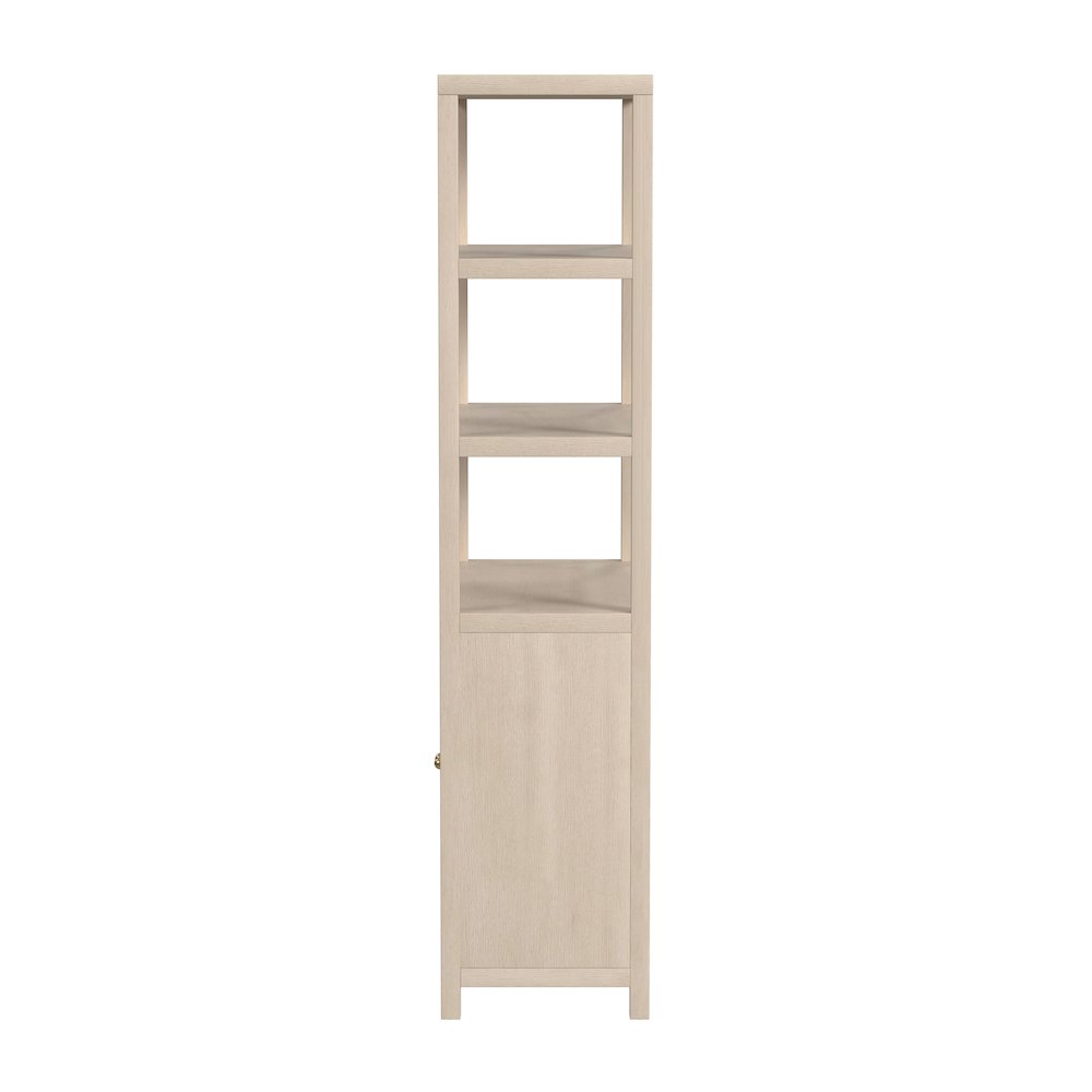 Nora 32 in W. x 72 in. H Wood 3- Tier Etagere Bookcase, Taupe