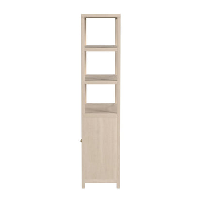 Nora 32 in W. x 72 in. H Wood 3- Tier Etagere Bookcase, Taupe