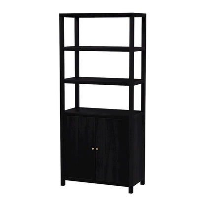 Nora 32 in W. x 72 in. H Wood 3- Tier Etagere Bookcase, Coffee