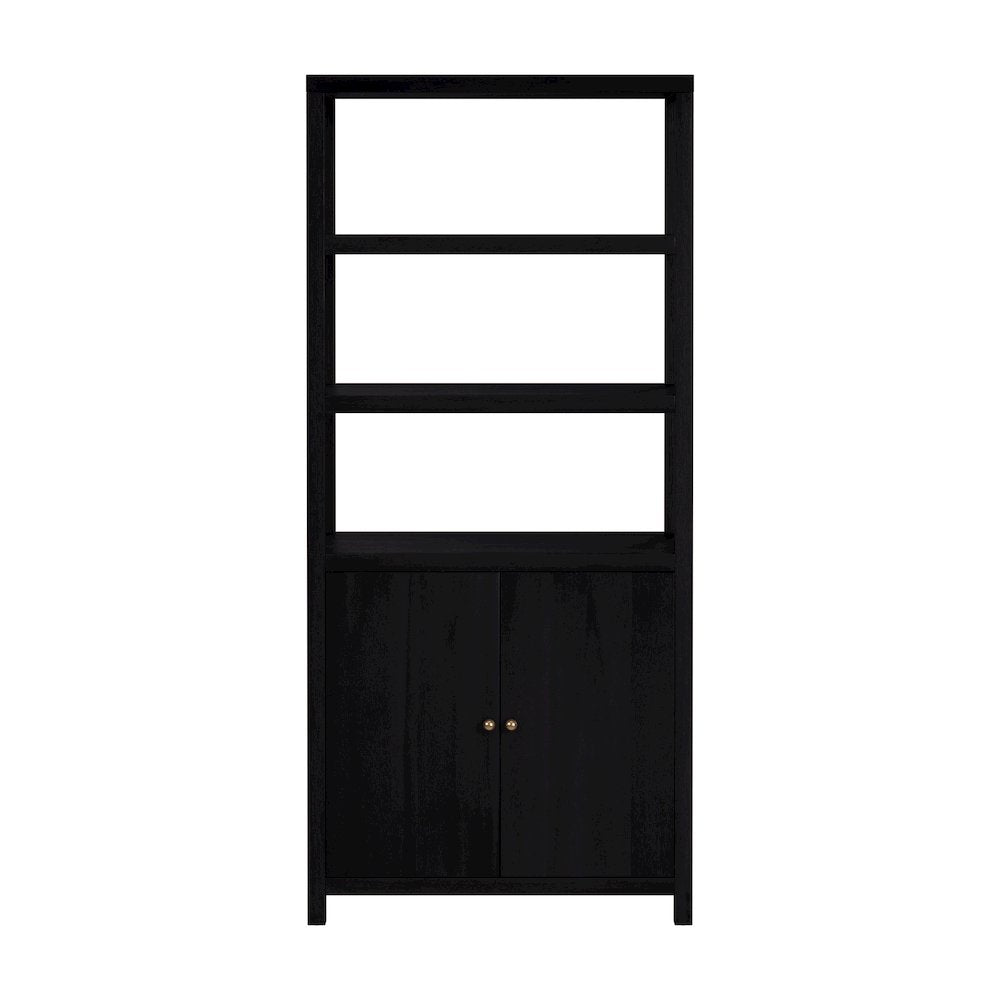 Nora 32 in W. x 72 in. H Wood 3- Tier Etagere Bookcase, Coffee