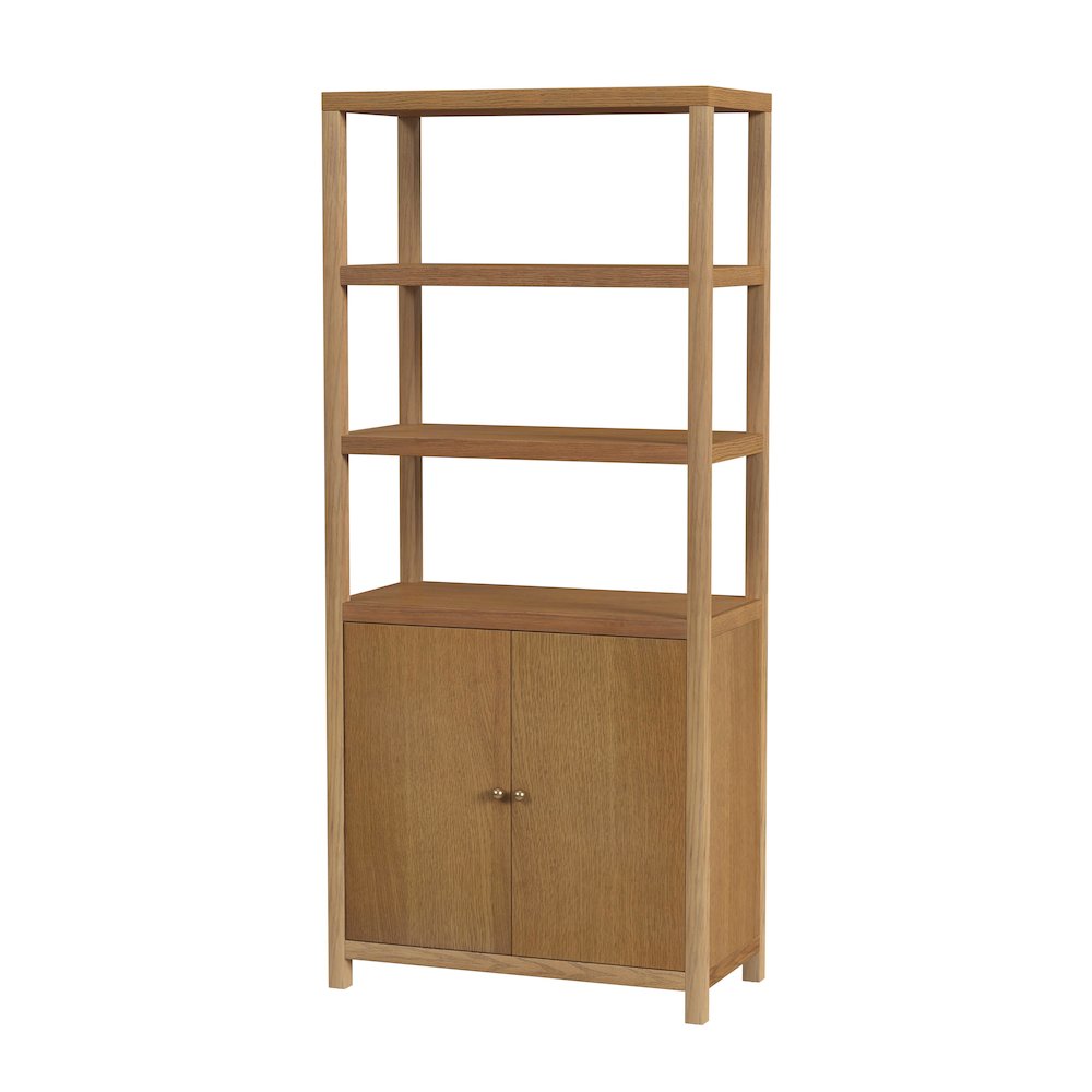 Nora 32 in W. x 72 in. H Wood 3- Tier Etagere Bookcase, Natural