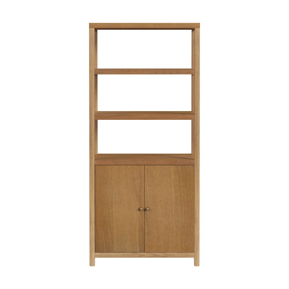 Nora 32 in W. x 72 in. H Wood 3- Tier Etagere Bookcase, Natural