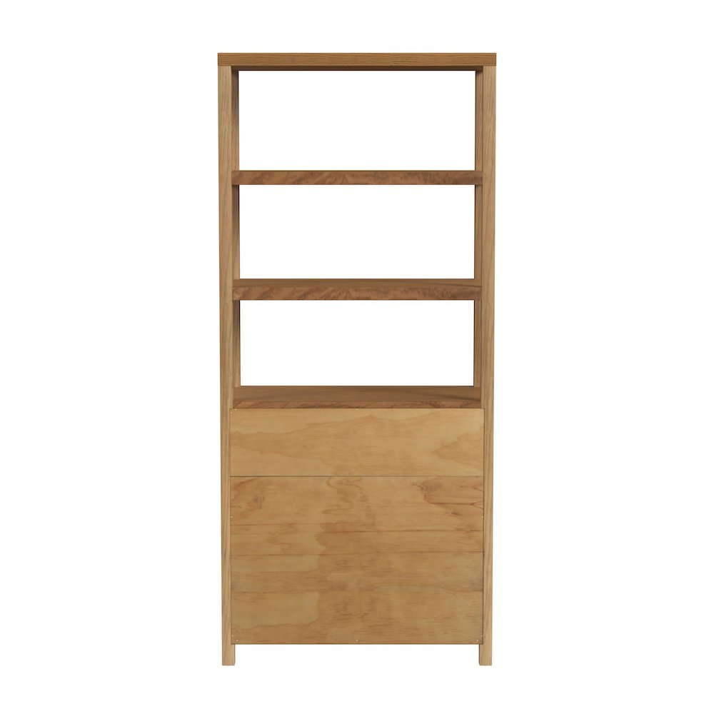 Nora 32 in W. x 72 in. H Wood 3- Tier Etagere Bookcase, Natural