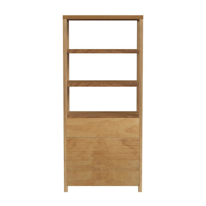 Nora 32 in W. x 72 in. H Wood 3- Tier Etagere Bookcase, Natural