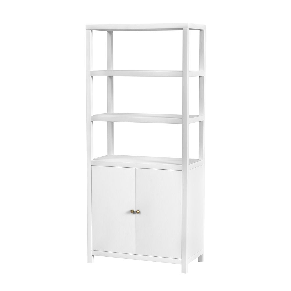 Nora 32 in W. x 72 in. H Wood 3- Tier Etagere Bookcase, White