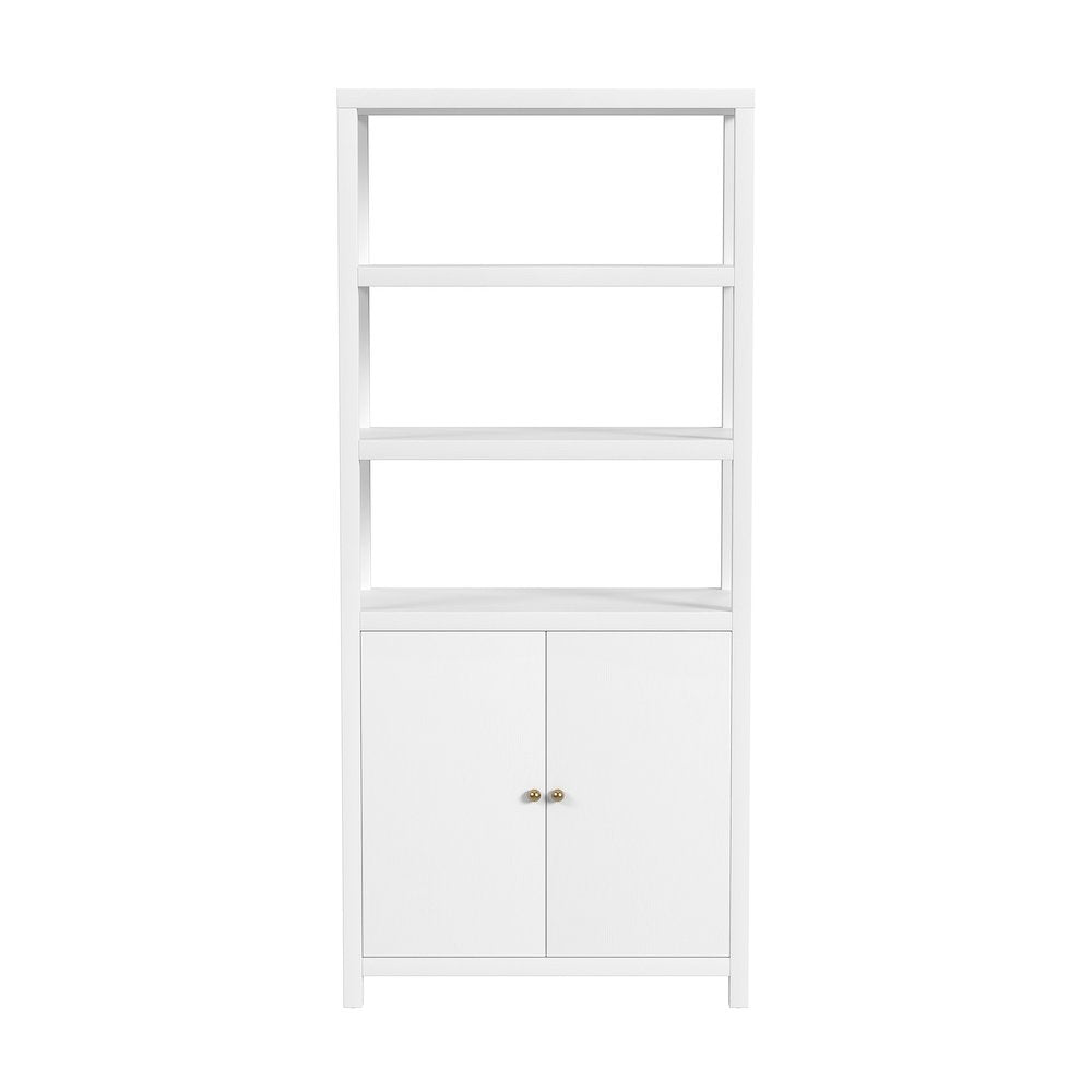 Nora 32 in W. x 72 in. H Wood 3- Tier Etagere Bookcase, White