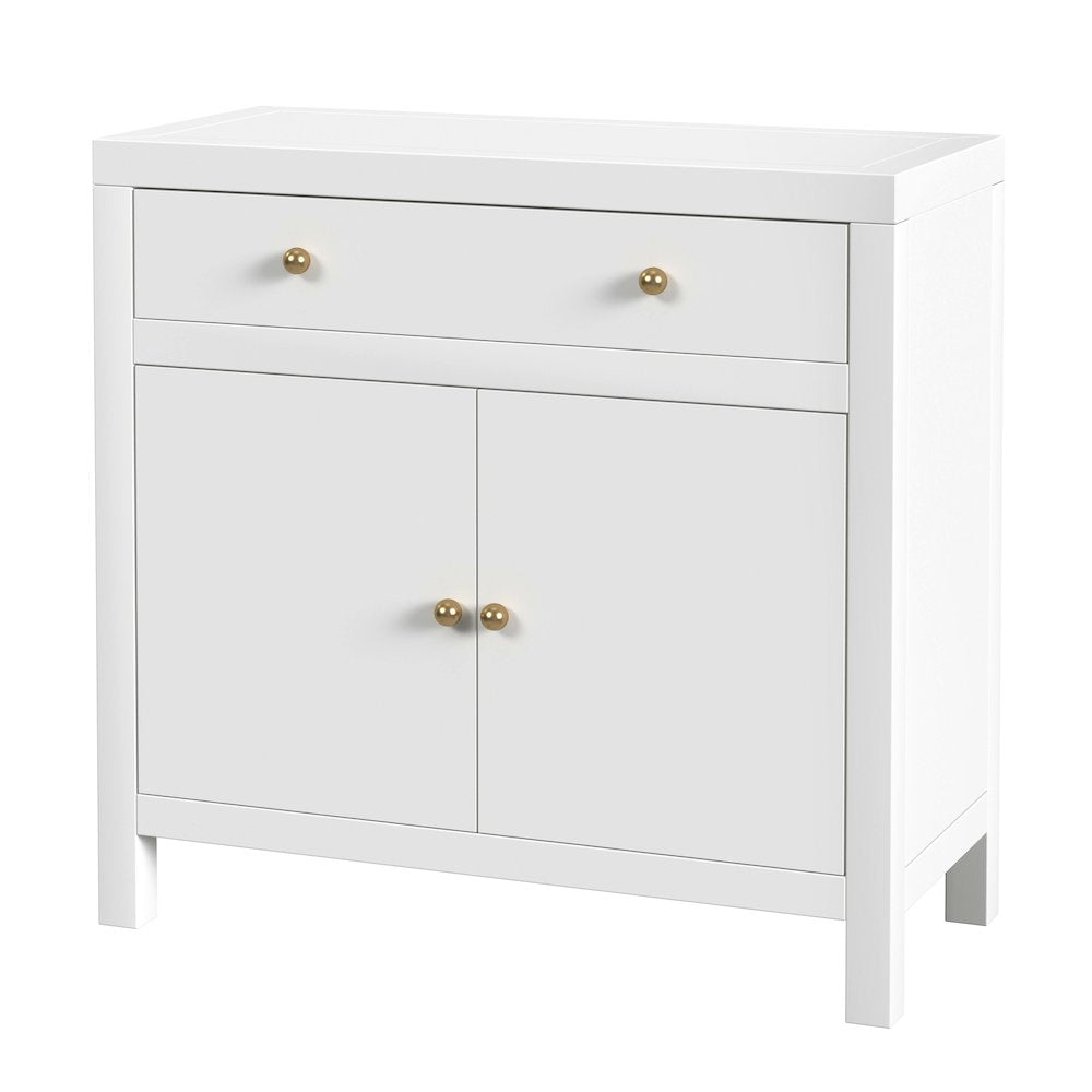 Nora 31 in. W 1 Drawer 2 Door Accent Storage Cabinet, Smooth White