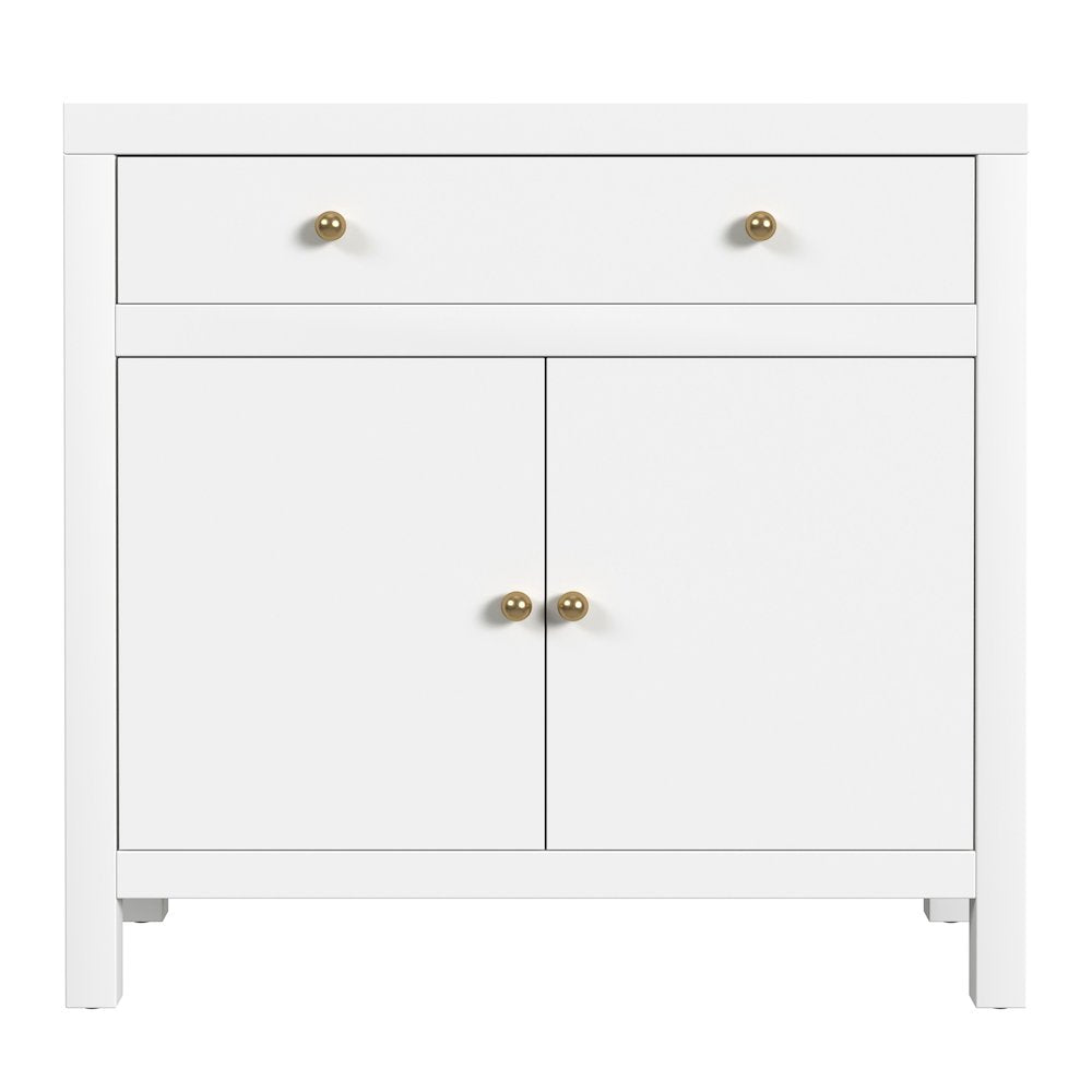 Nora 31 in. W 1 Drawer 2 Door Accent Storage Cabinet, Smooth White