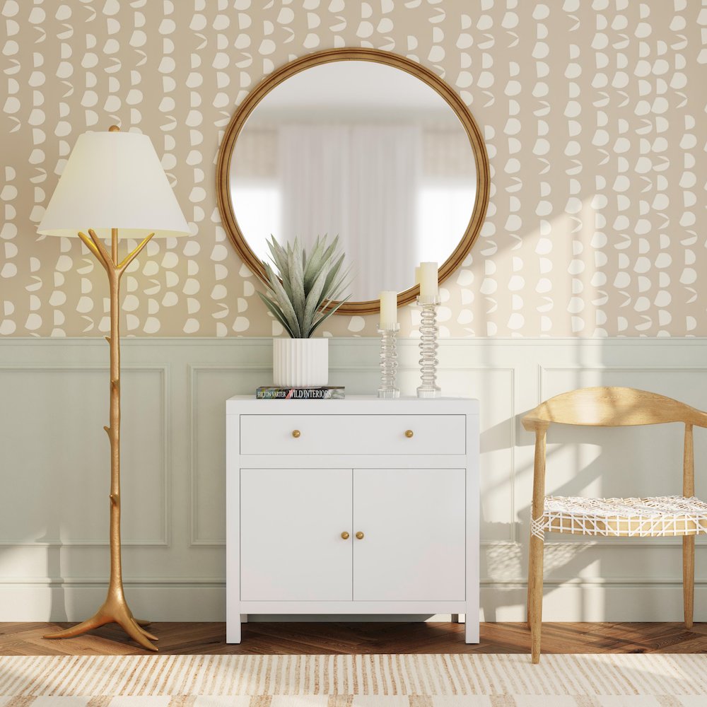 Nora 31 in. W 1 Drawer 2 Door Accent Storage Cabinet, Smooth White