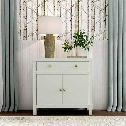 Nora 31 in. W 1 Drawer 2 Door Accent Storage Cabinet, Sage Green