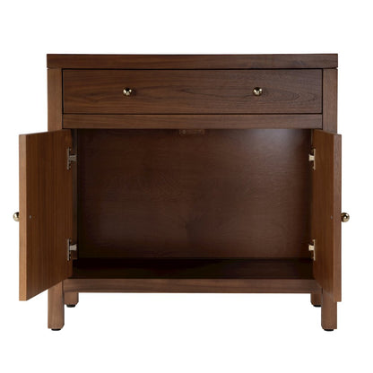 Nora 31 in. W Wood 1 Drawer 2 Door Accent Storage Cabinet, Medium Brown
