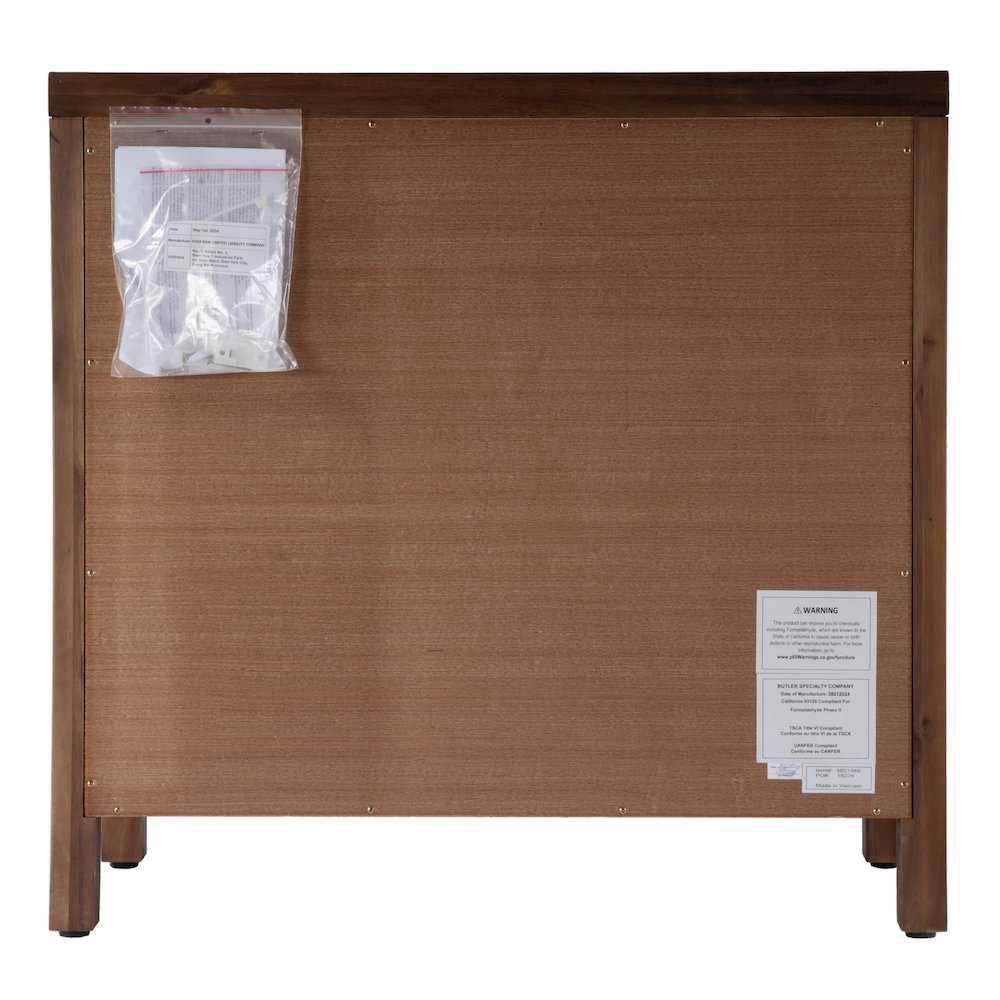 Nora 31 in. W Wood 1 Drawer 2 Door Accent Storage Cabinet, Medium Brown