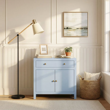 Nora 31 in. W 1 Drawer 2 Door Accent Storage Cabinet, Light Blue