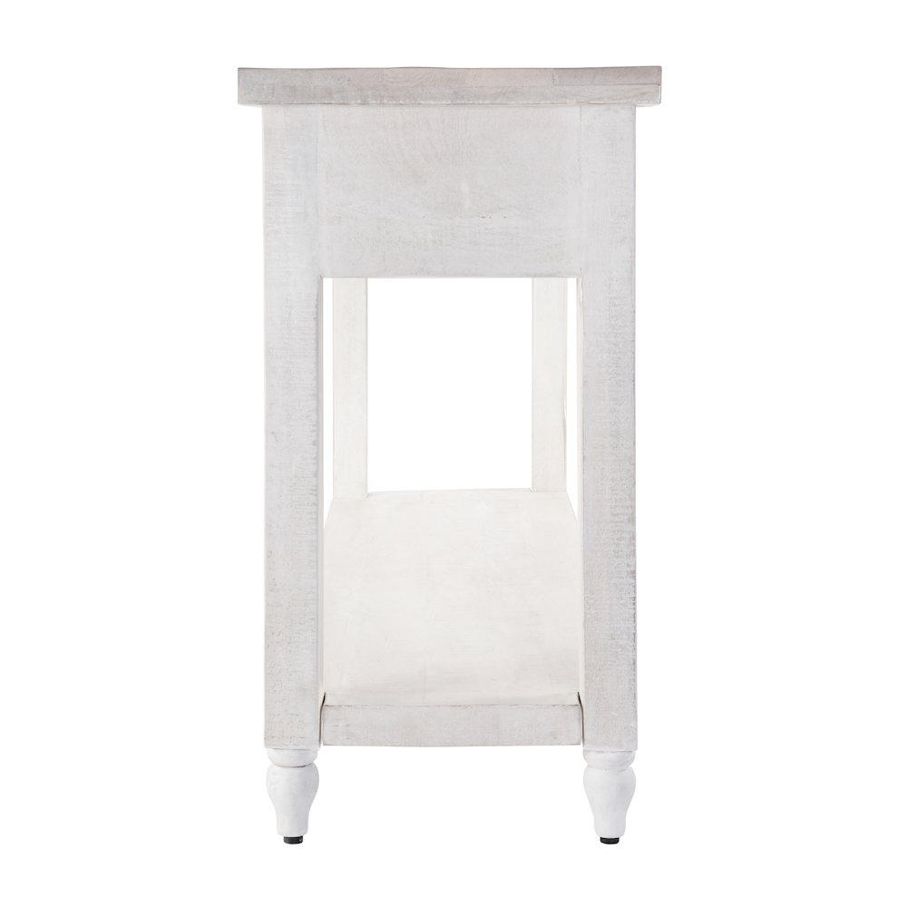 54 in. W Rectangular Solid Wood 2 Drawer Console Table with Open Lower Shelf