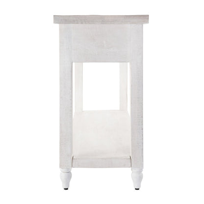 54 in. W Rectangular Solid Wood 2 Drawer Console Table with Open Lower Shelf
