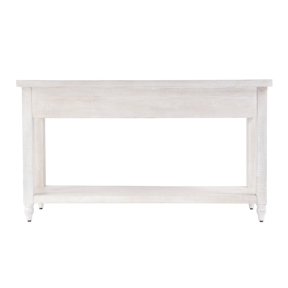 54 in. W Rectangular Solid Wood 2 Drawer Console Table with Open Lower Shelf