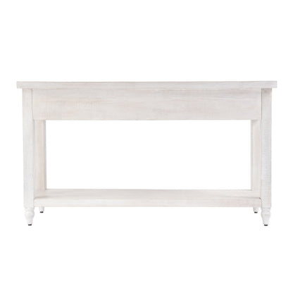 54 in. W Rectangular Solid Wood 2 Drawer Console Table with Open Lower Shelf