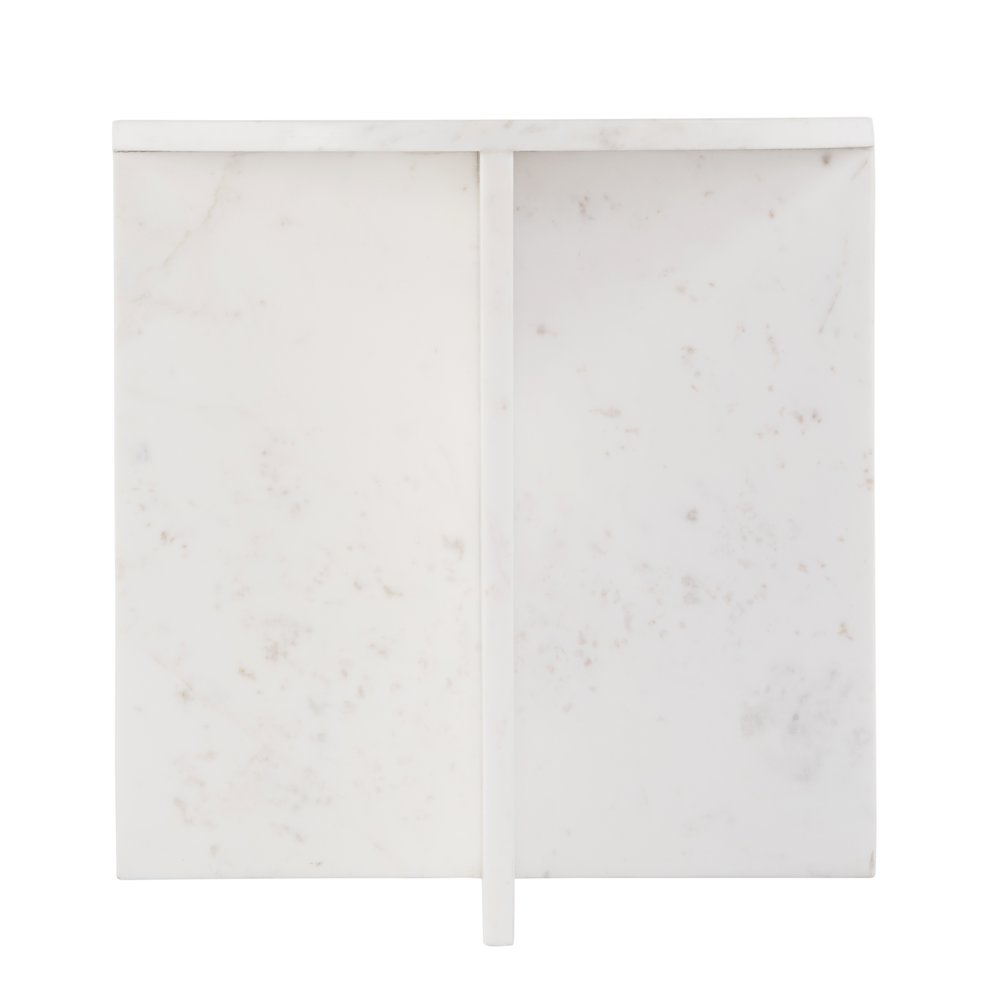 Vienna 19.5 in. W Round 100% Marble Accent Table, White