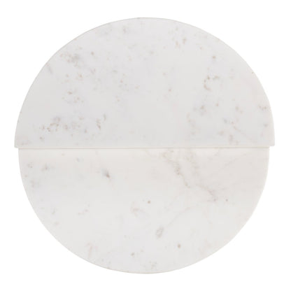 Vienna 19.5 in. W Round 100% Marble Accent Table, White