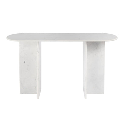 Vienna 54 in. W Rectangular 100% Marble Console/Sofa Table, White