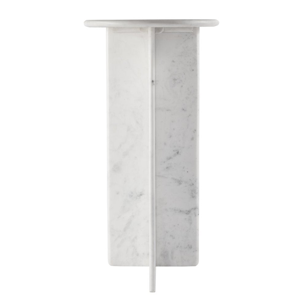 Vienna 54 in. W Rectangular 100% Marble Console/Sofa Table, White