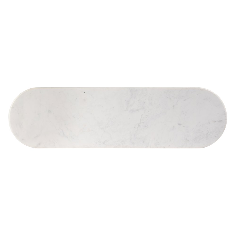 Vienna 54 in. W Rectangular 100% Marble Console/Sofa Table, White