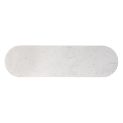 Vienna 54 in. W Rectangular 100% Marble Console/Sofa Table, White