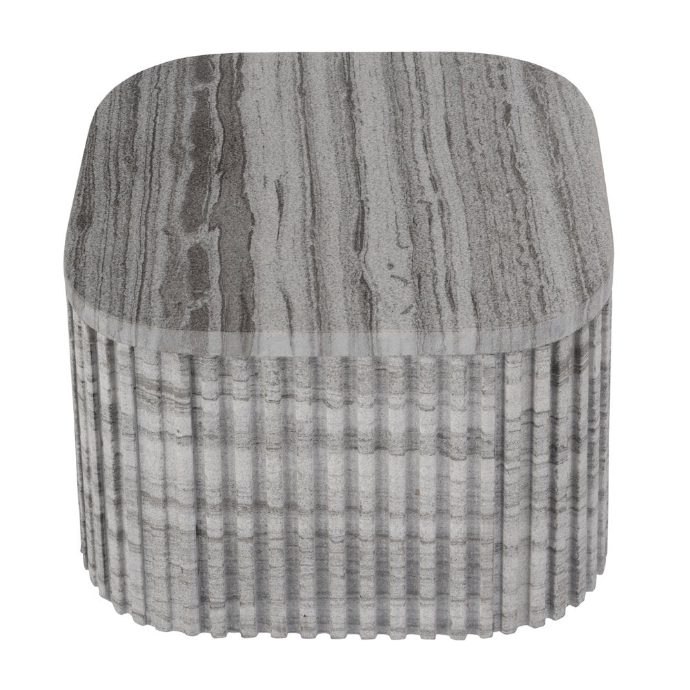 Sylvester 16 in. W Square Marble Low Bunching Table, Gray and White