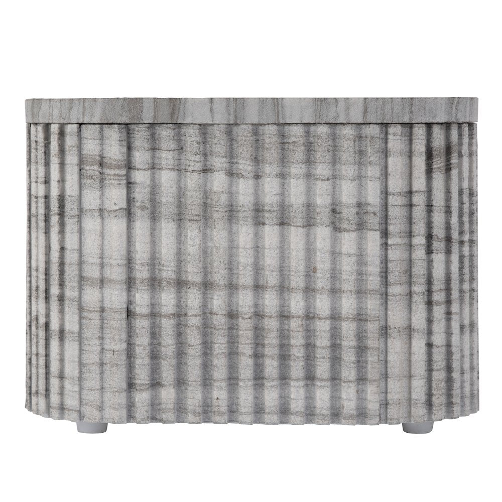 Sylvester 16 in. W Square Marble Low Bunching Table, Gray and White