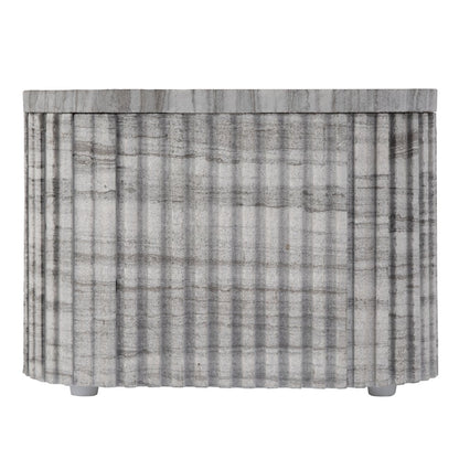 Sylvester 16 in. W Square Marble Low Bunching Table, Gray and White