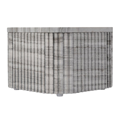 Sylvester 16 in. W Square Marble Low Bunching Table, Gray and White