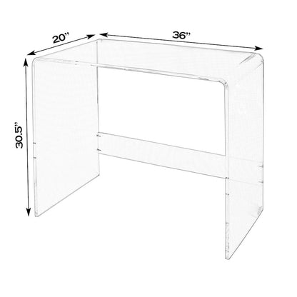Solara 36 in. W Rectangular Acrylic Desk, Clear
