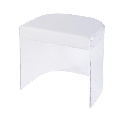 Solara 20 in. Seat Height Acrylic and Upholstered Accent Stool, Clear