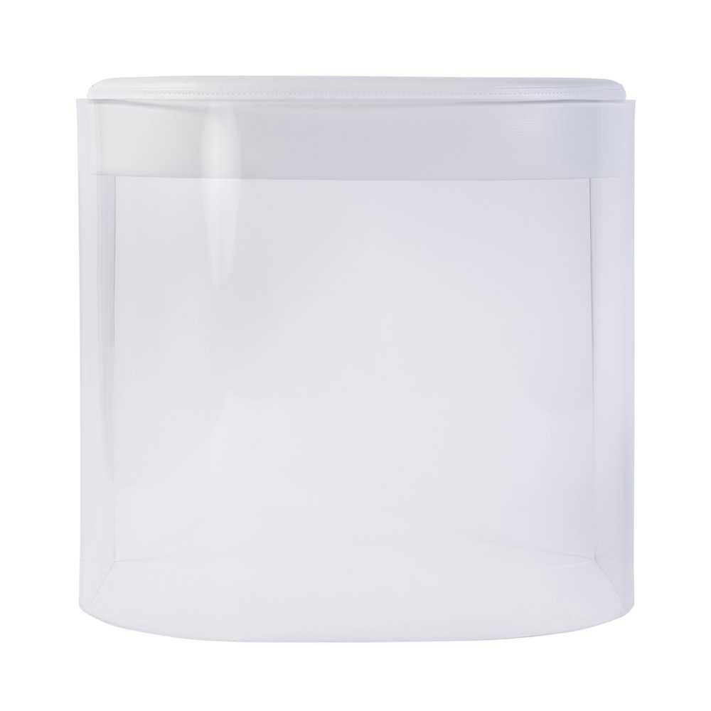 Solara 20 in. Seat Height Acrylic and Upholstered Accent Stool, Clear