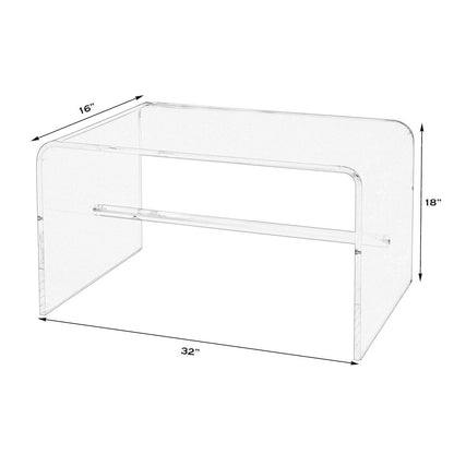 Corsica 32 in. W Rectangular Acrylic Coffee Table, Clear