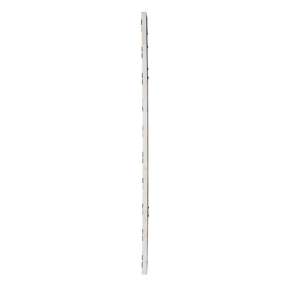 Verona 24 in. W x 36" H Rectangular Bone-Inlay Wall Mirror, Black, White